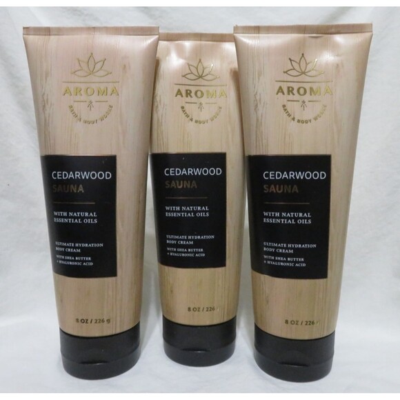 CEDARWOOD SAUNA Bath & Body Works Aroma Body Cream 8 oz x 3 - Picture 1 of 1